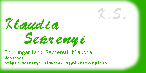 klaudia seprenyi business card